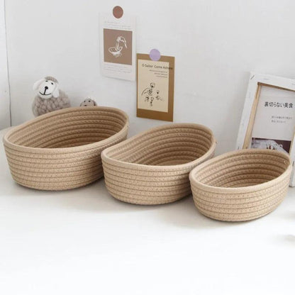 Rynx | Scandinavian Style Cotton Rope Desktop Storage Baskets - Chic Organization Solutions