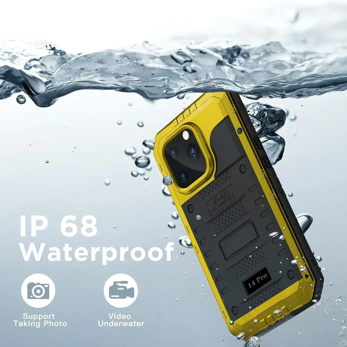 RYNX | Waterproof Rugged Metal Armor Case Shockproof Cover Screen Protector For Iphone 15 14 13 12 11 Pro Max Xs Xr Plus Se