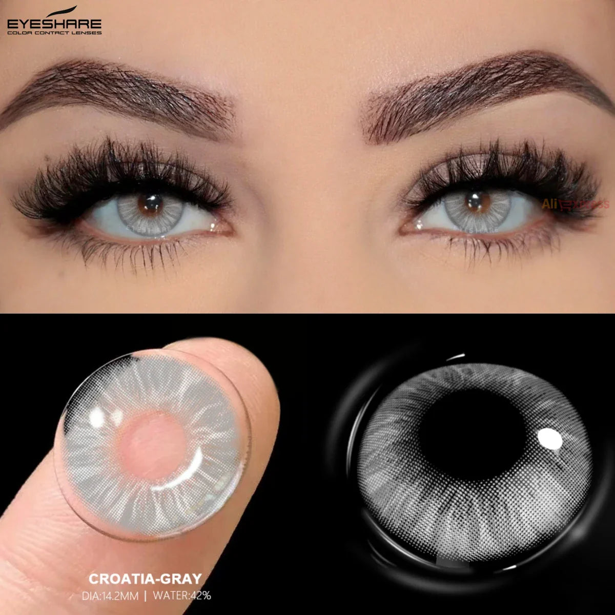 Rynx | New colored contact lenses daily disposable natural brown contact 1 day daily lens blue lenses 10 pcs/5 pairs gray pupils