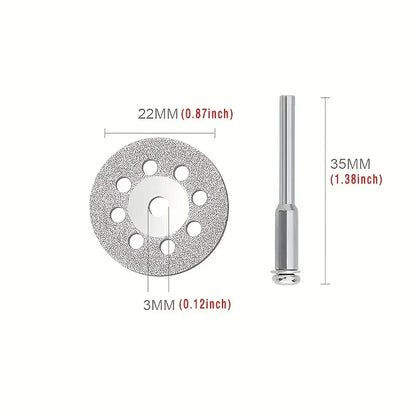Rynx | Diamond Cut Off Rotary Tool Discs: 10Pcs 16-30mm Mini Sharp with Hole for Dremel - DIY Accessories with 2Pcs Rod