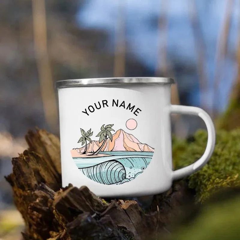Rynx | Customizable Enamel Camping Mug for Unforgettable Outdoor Experiences - Personalized Coffee and Beer Mug