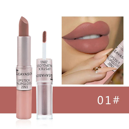 Rynx | Long lasting velvet matte lipstick double-ended lip gloss non-sticky cup lip gloss tint plumper waterproof lipstick makeup