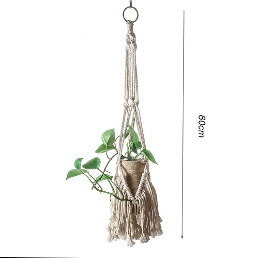 Rynx | Macrame Plant Hanger Flower Pot 100% Handmade Bohemia Vintage Hanging Pot Basket Wall Decoration Courtyard Garden Decor