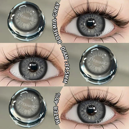 Rynx | 1 Pair New Colored Contact Lenses for Eyes Green Contact Lenses Fashion Blue Eye Lenses Annual Gray Beauty Contact Lenses