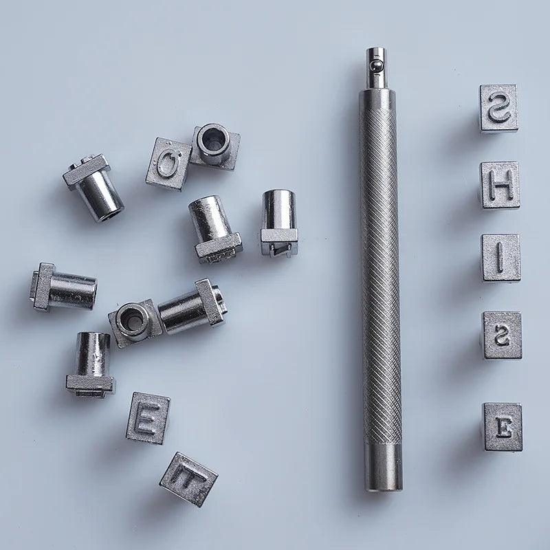 Rynx | Adjustable Metal Stamp Set for Leathercraft: Alphabet and Number Impressions