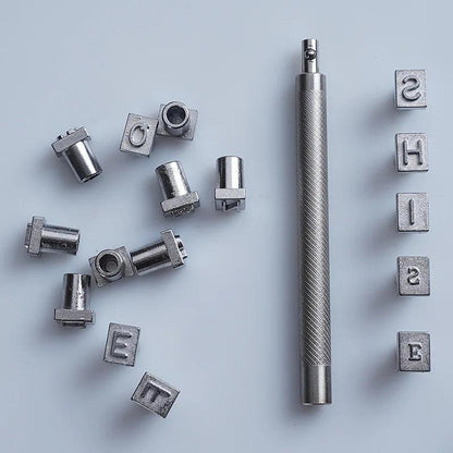 Rynx | Adjustable Metal Stamp Set for Leathercraft: Alphabet and Number Impressions