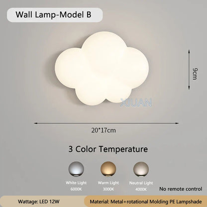 Rynx | WhiteCloud - Modern LED Wall Lamp for Children's Room and Bedroom