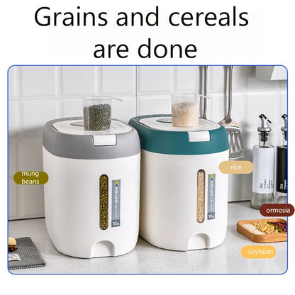 Rynx | XIAOGUI 5KG/10KG Rice Dispenser - Kitchen Organizer & Storage Container, Cereal Jar for Home, Food Storage Box