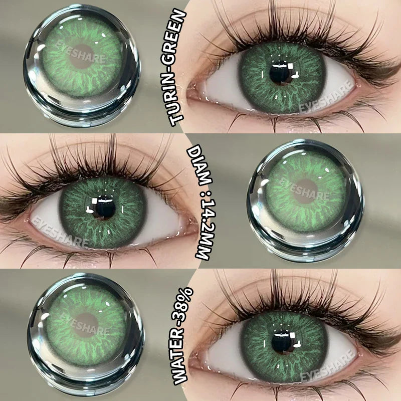 Rynx | 1 Pair New Colored Contact Lenses for Eyes Green Contact Lenses Fashion Blue Eye Lenses Annual Gray Beauty Contact Lenses