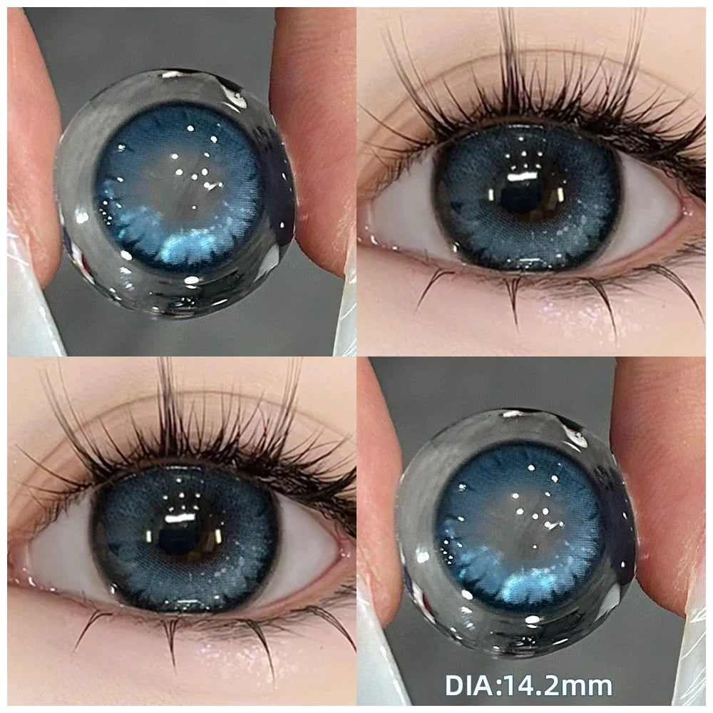 Rynx | 1 Pair (2 pieces) Prescription glasses with diopters colored contact lenses for eye beauty blue green eye color lenses nearsightedness