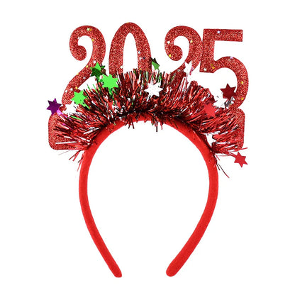 Rynx Christmas Photo Props Glasses Frames Headband Kids Adults New Year's Headwear Christmas Party Decoration Navidad Gift