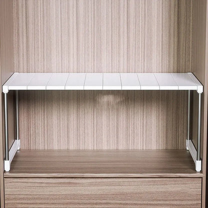 Rynx | Stackable Storage Rack - Wardrobe Layered Partition Rack for Closet Sorting, Telescopic Sink Holder, and Wardrobe Clothing Organization Shelves