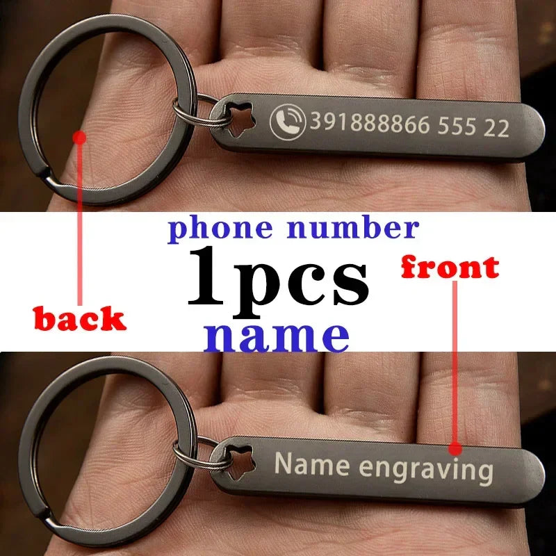 Rynx | Customized Keychain with Personalized Name and Phone Number - Perfect Gift for Boyfriend, Car Keyring Accessory