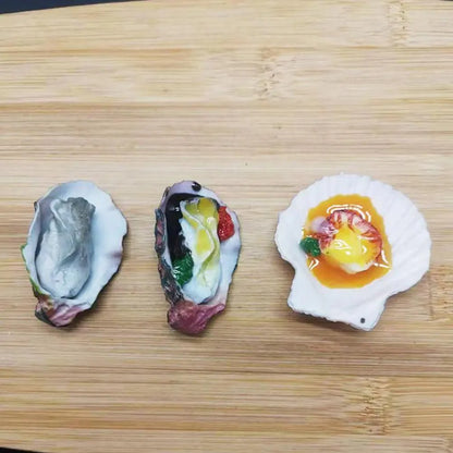 Rynx | Realistic Flat Shell BBQ Oyster Miniature Model - Perfect for Creative Projects