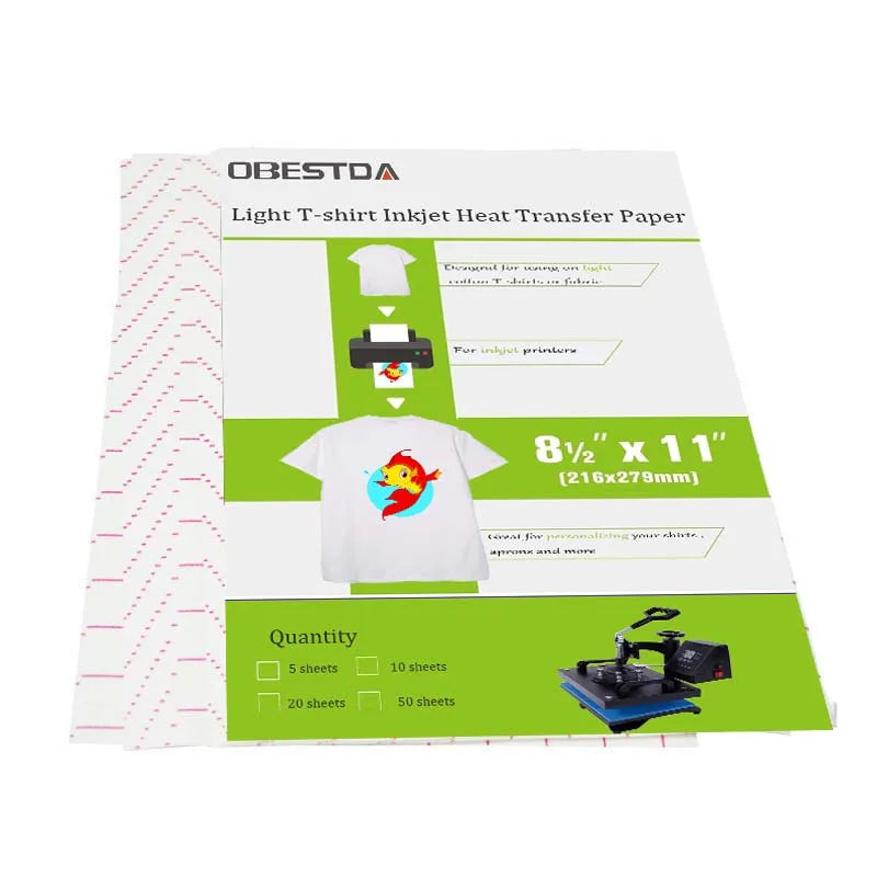 Rynx | Factory Direct 10 Pcs A4 Inkjet Heat Transfer Sublimation Printing Paper: T-Shirt Transfer Paper for Light & Dark Fabric