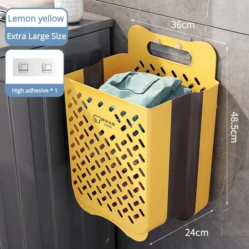 Rynx | Space-Saving Wall-Mounted Folding Laundry Basket - Your Household Laundry and Bathroom Organizer