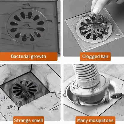 Rynx | Self-Adhesive Shower Drain Hair Catcher - Disposable Mesh Sink Strainer Filter - Cuttable Floor Drain Stickers for Bathroom