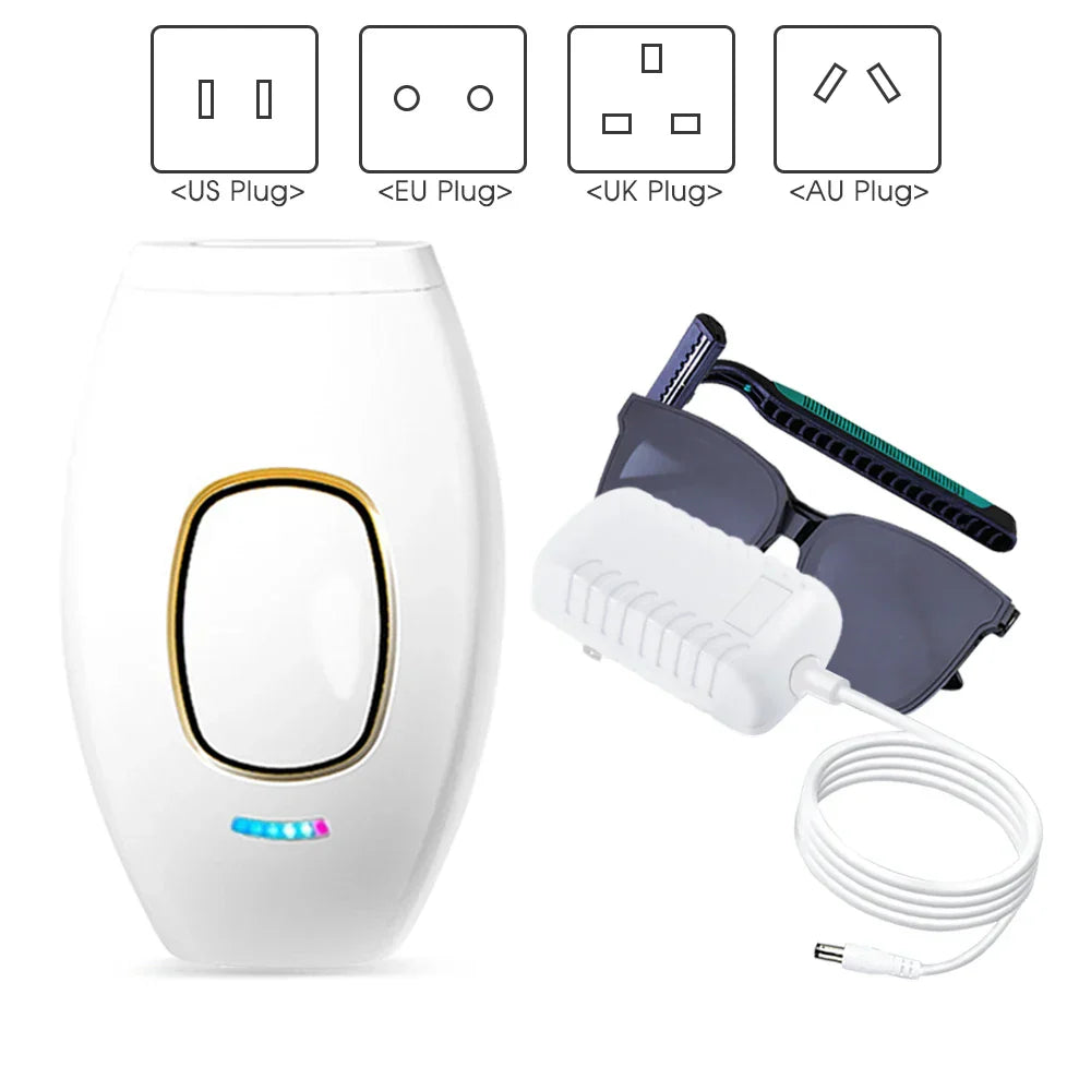 RYNX | Bikini Ipl 500,000 Flash Epilator Impulse Permanent Laser Epilator Painless For Women Hair Removal Home Use Devices white