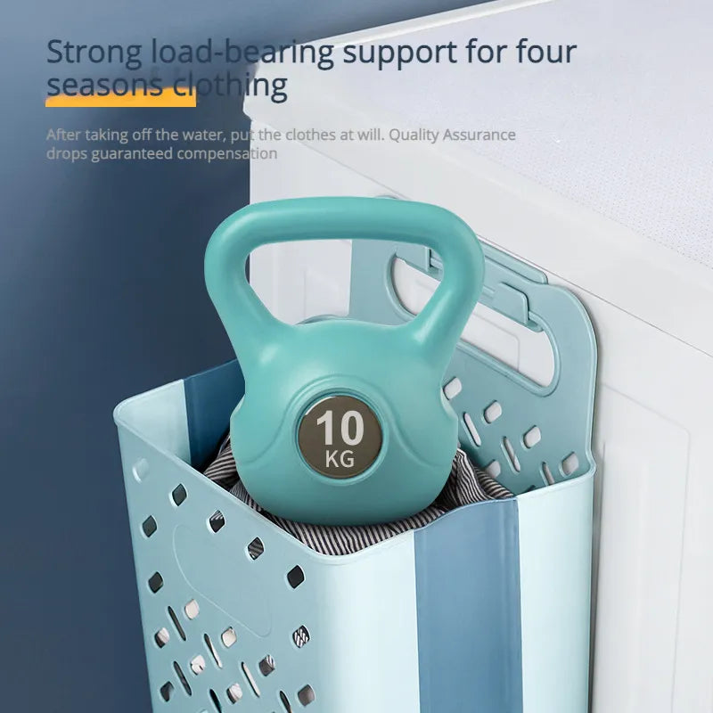 Rynx | Space-Saving Wall-Mounted Folding Laundry Basket - Your Household Laundry and Bathroom Organizer