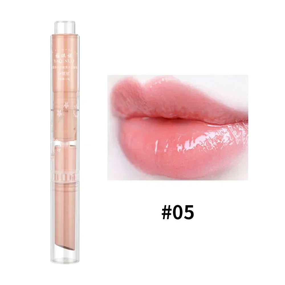 Rynx | Thin Tube Flower Lipstick Pencil Heart-Shaped Gel Lipstick Pencil Makeup Long-Lasting Moisturizing Lip Lacquer Girls Korean Cosmetics