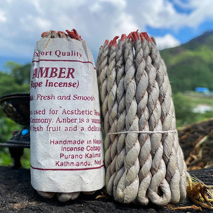 Rynx | 40pcs Handmade Nepal Rope Incense - White Sage and Cedar Aromatherapy, Sandalwood Fragrance for Yoga and Meditation