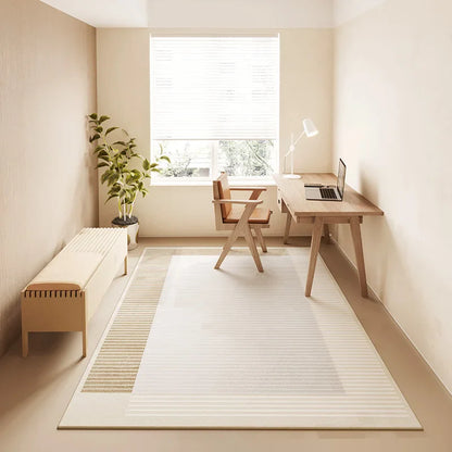 Rynx | Modern Minimalist Living Room Rug Cream Luxury Home Decor Rug Nordic Line Art Luxury Space Fluffy Soft Large Rug Tapis IG