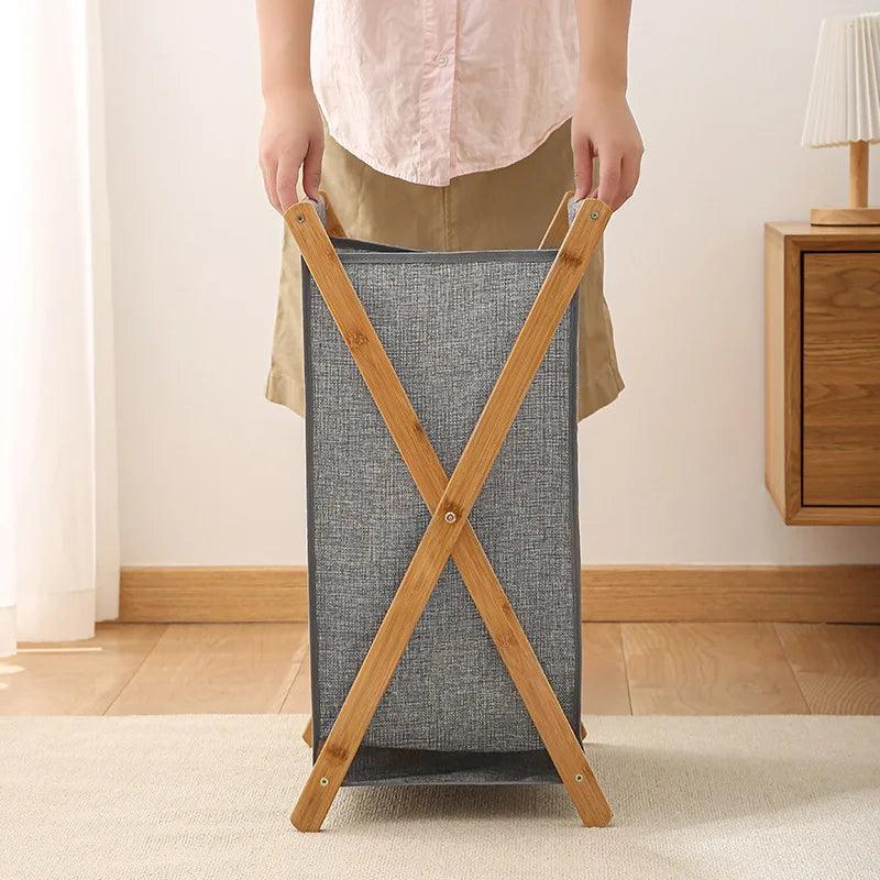 Rynx | Eco-friendly collapsible laundry basket made of bamboo - Stylish and space-saving storage solution