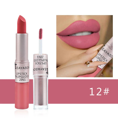 Rynx | Long lasting velvet matte lipstick double-ended lip gloss non-sticky cup lip gloss tint plumper waterproof lipstick makeup
