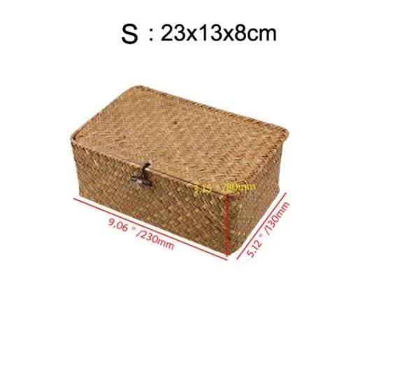 Rynx | Natural Seaweed Laundry Basket with Lid - Stylish Basket for Bath Items, Cosmetics, and Towels