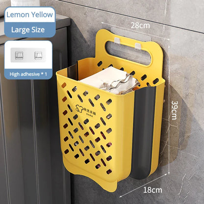 Rynx | Space-Saving Wall-Mounted Folding Laundry Basket - Your Household Laundry and Bathroom Organizer