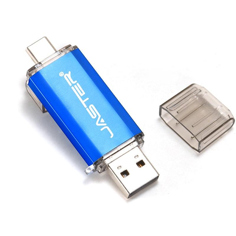Rynx | Premium 2-in-1 Type-C USB Flash Drive - Golden Metal Design with High-Speed Data Transfer and Enhanced Security