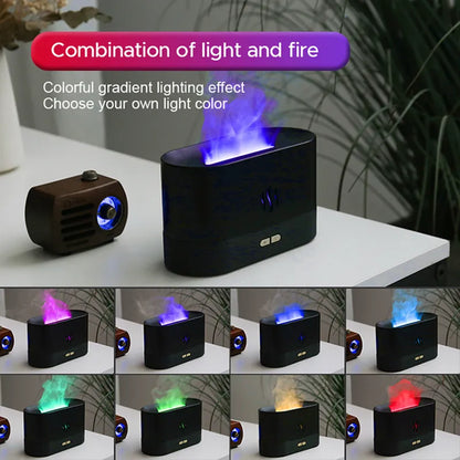 Rynx | Kinscoter Ultrasonic Cool Mist Maker - Aroma Diffuser Air Humidifier with LED Essential Oil Flame Lamp - Difusor Fogger