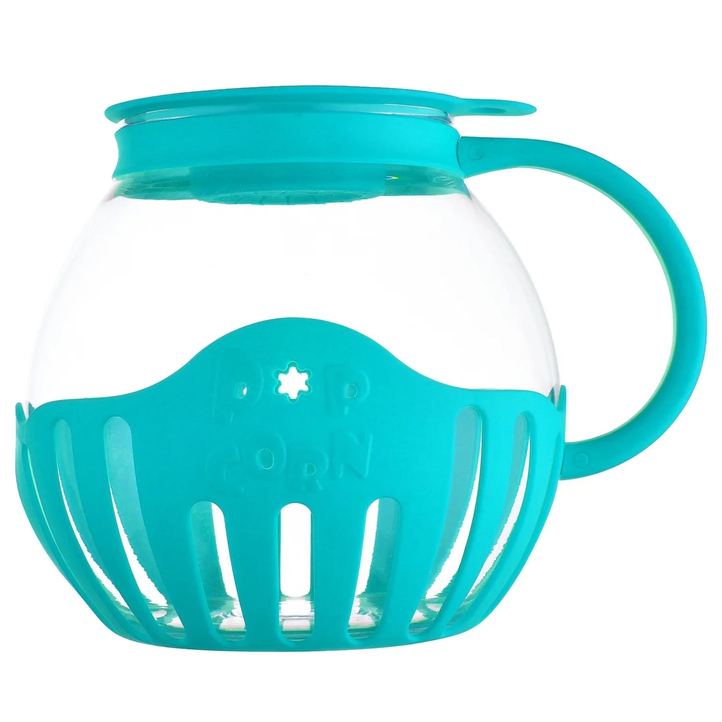Rynx | LMETJMA 2.25QT Microwave Glass Popcorn Popper with Silicone Lid - Temperature Safe JT186 Microwave Popcorn Maker