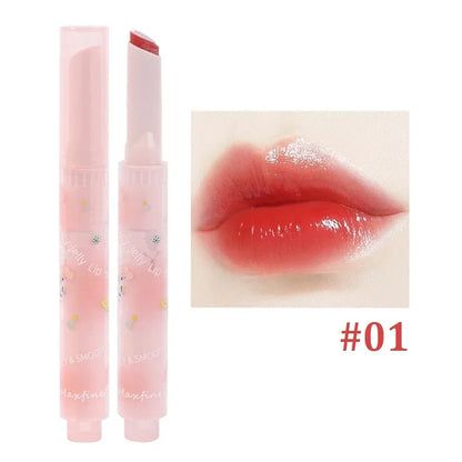 Rynx | Thin Tube Flower Lipstick Pencil Heart-Shaped Gel Lipstick Pencil Makeup Long-Lasting Moisturizing Lip Lacquer Girls Korean Cosmetics