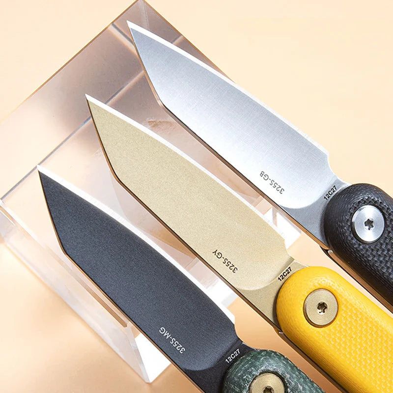 Rynx | SANRENMU 325S Pocket Folding Knife - Mini Key Outdoor Multi-Purpose Knife with 12C27 Blade and G10 Handle
