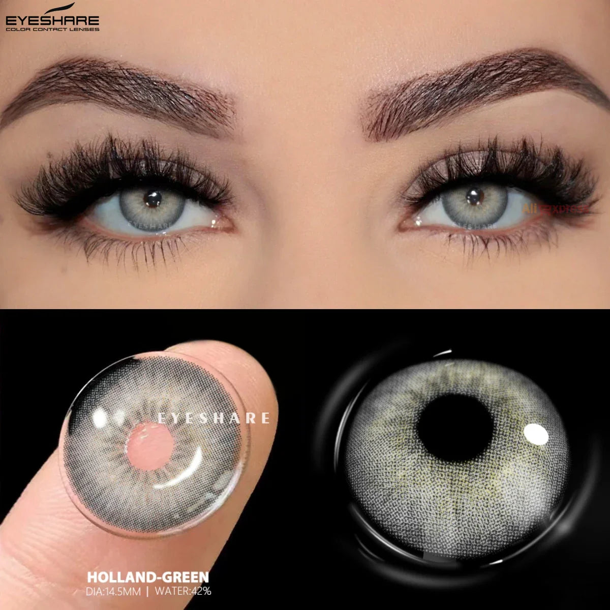 Rynx | New colored contact lenses daily disposable natural brown contact 1 day daily lens blue lenses 10 pcs/5 pairs gray pupils