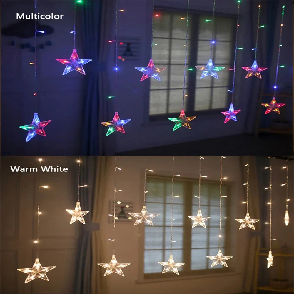Rynx | 220V/110V/Battery Christmas Lights 2025 Light String Fairy Garland Curtain Decor for Holiday Party Christmas 2024 New Year's Decoration