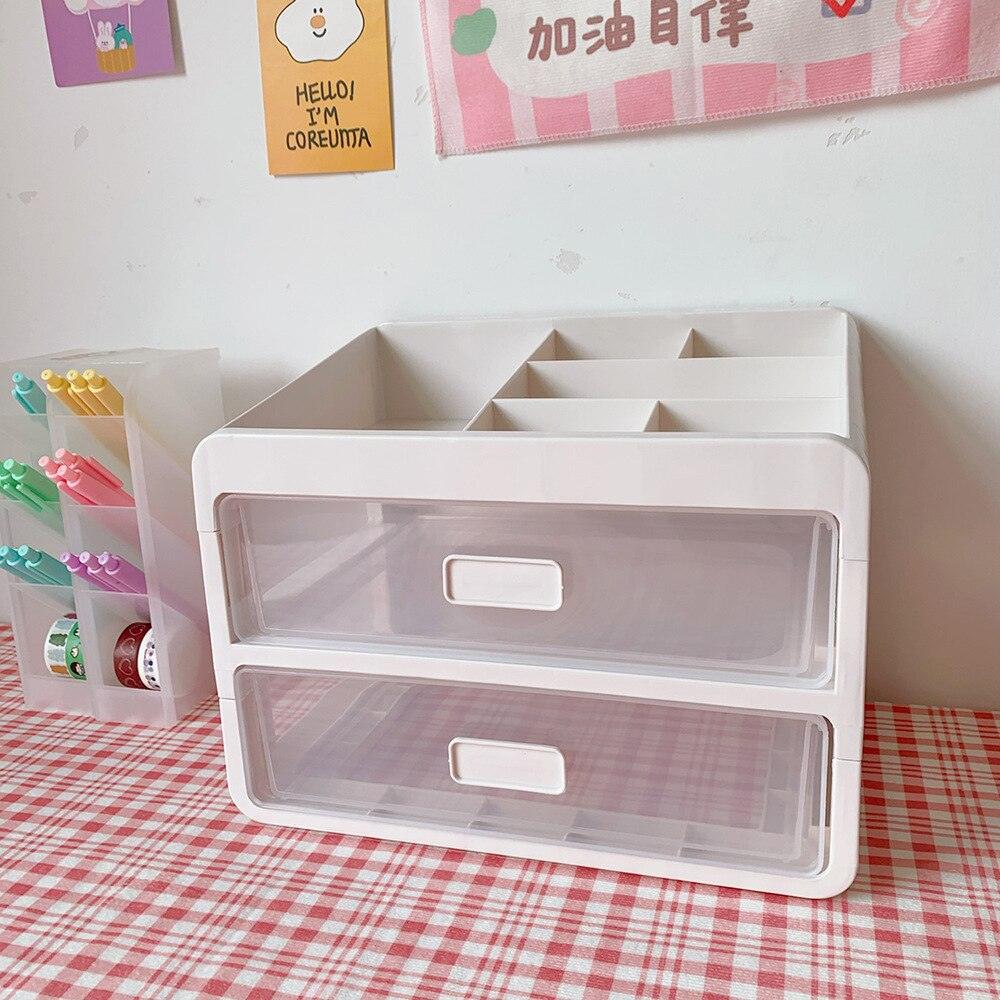 Rynx | Versatile stackable desk organizer with drawer and brush holder for a tidy workspace
