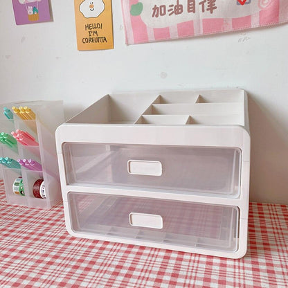 Rynx | Versatile stackable desk organizer with drawer and brush holder for a tidy workspace