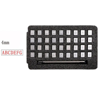 Rynx | Adjustable Metal Stamp Set for Leathercraft: Alphabet and Number Impressions