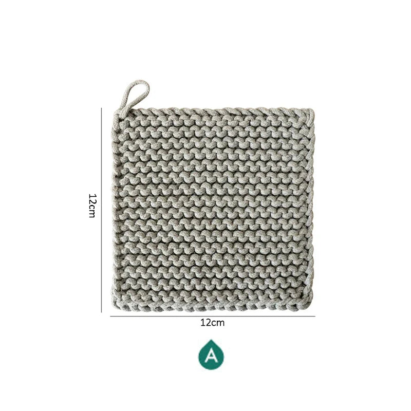 Rynx | Woven Pot Holder Cotton Coaster Heat Resistant Cup Mug Mat Coffee Tea Hot Drink Coaster Placemat Table Decoration Accessories
