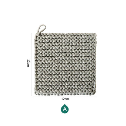 Rynx | Woven Pot Holder Cotton Coaster Heat Resistant Cup Mug Mat Coffee Tea Hot Drink Coaster Placemat Table Decoration Accessories