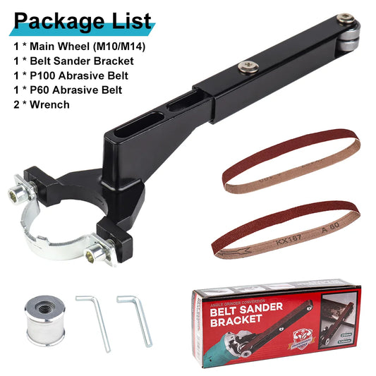 Rynx | Belt Sander Bracket for Angle Grinder - Modified Sand Belt Machine for Model 100 115 125 Angle Grinder - Ideal for Wood/Metal Grinding & Polishing