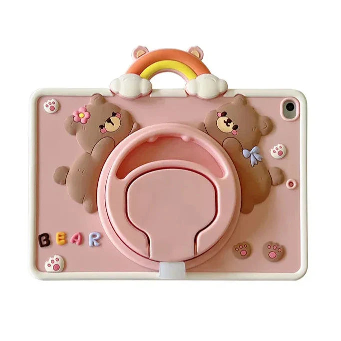 RYNX | Cartoon Gummy Ipad Kids Case With Stand – Shockproof, Drop-Resistant, Dustproof, Soft & Hard Shell For Ipad 10Th Gen, 9Th Gen, 8Th Gen, 7Th Gen, Mini, Air & Pro