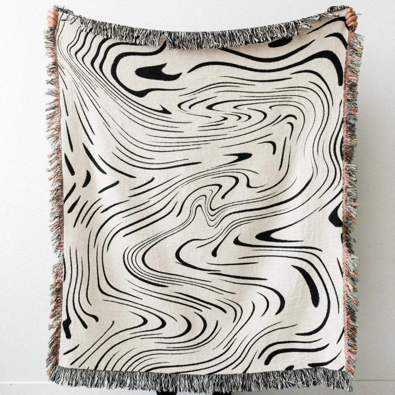 Rynx | abstract waves throw blanket