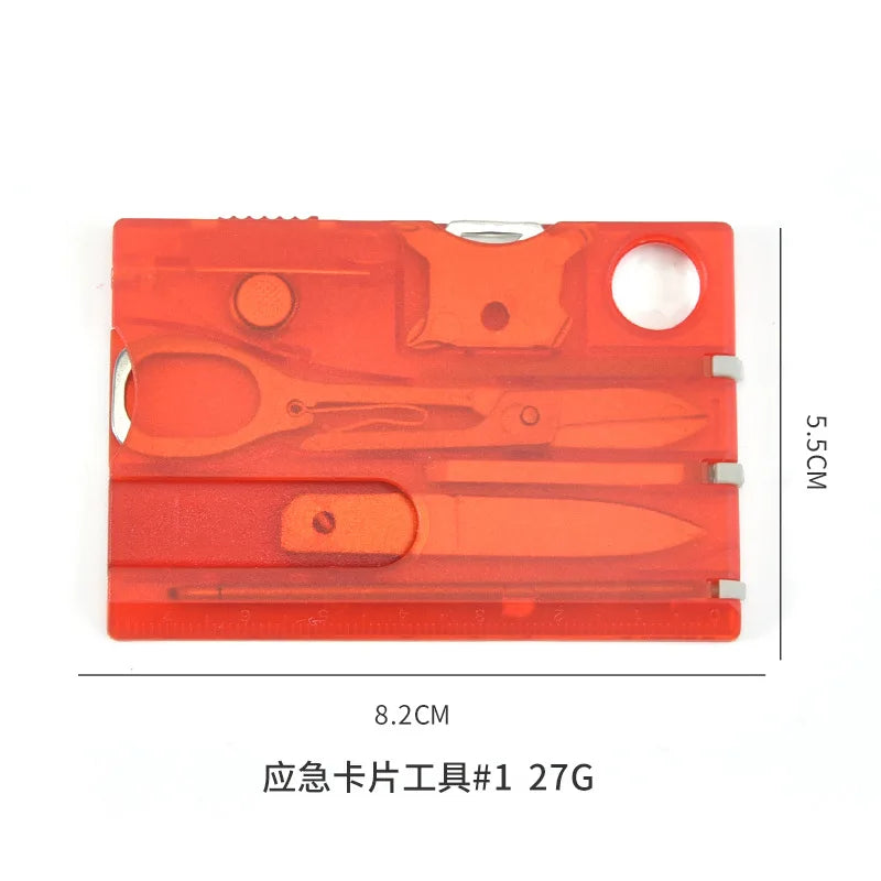Rynx | 10 in 1 Pocket Credit Card Multi-Tool - Portable Outdoor Survival Gear for Camping and Hiking, Compact Card Tool Kit