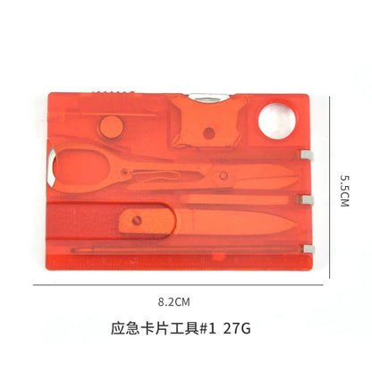 Rynx | 10 in 1 Pocket Credit Card Multi-Tool - Portable Outdoor Survival Gear for Camping and Hiking, Compact Card Tool Kit