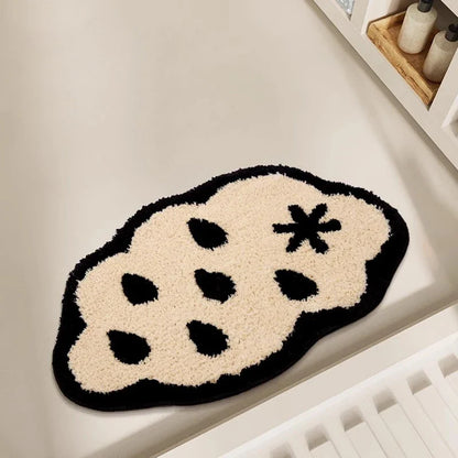 Rynx | Tufting Black White Clouds Bathroom Mat Bath Mat Carpet Floor Mat Non-Slip Pad Aesthetic Home Decor 40x60cm