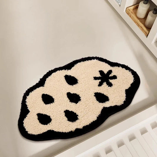 Rynx | Tufting Black White Clouds Bathroom Mat Bath Mat Carpet Floor Mat Non-Slip Pad Aesthetic Home Decor 40x60cm