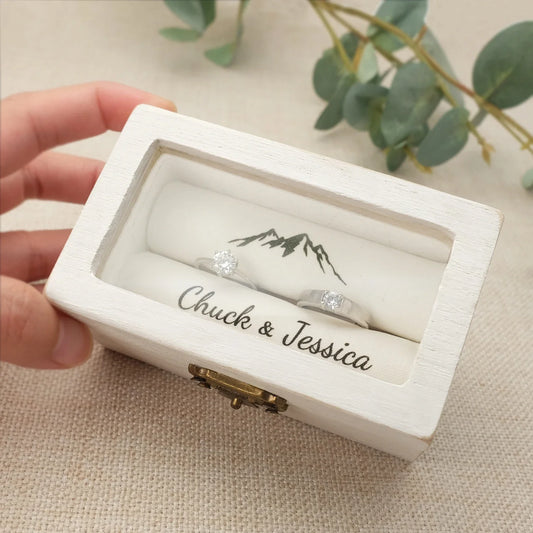 Rynx | Personalised Wedding Ring Box,Ring Box for Engagement,Ring Holder,ring box for wedding ceremonyengagement ring box